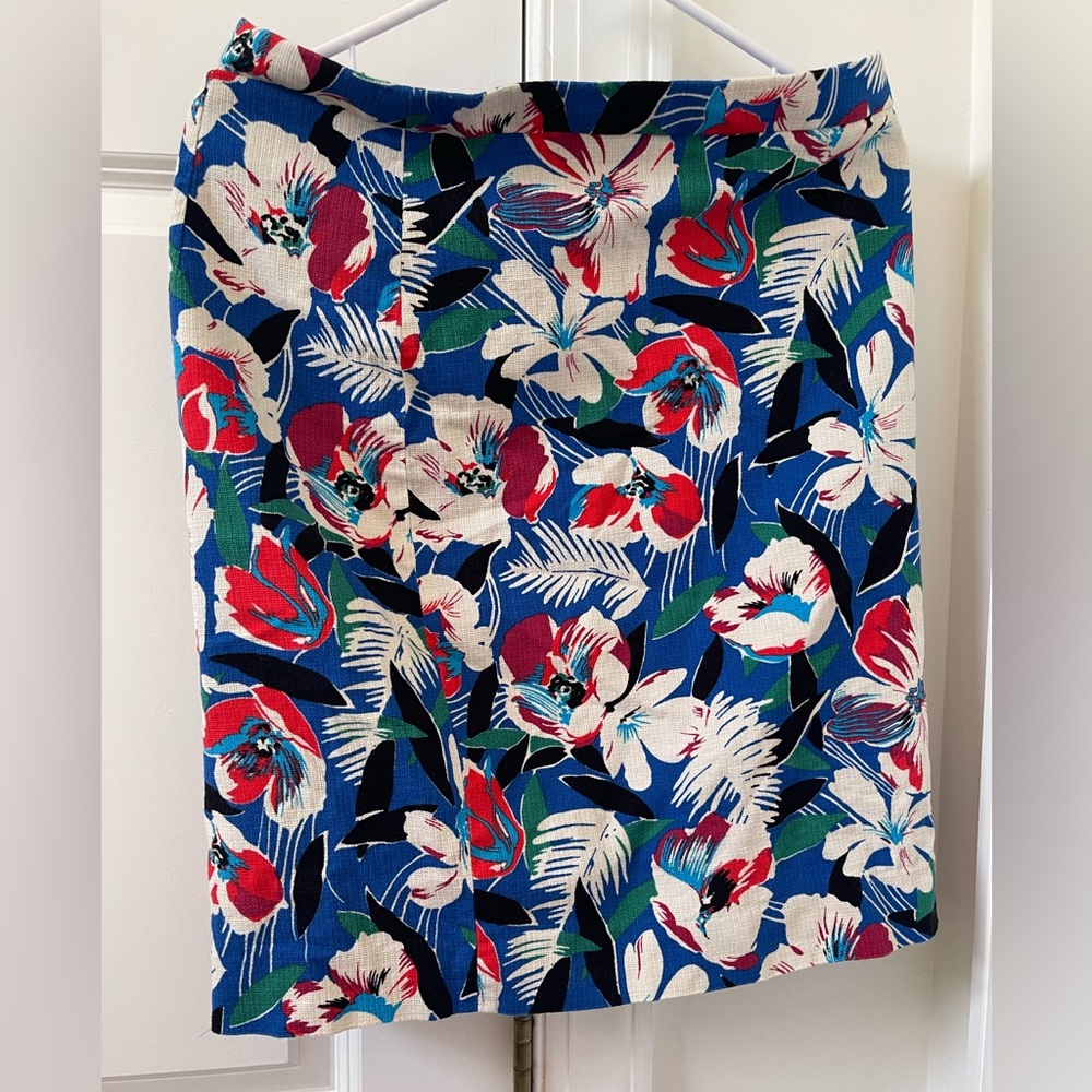J Crew Lined Floral Skirt Size 8